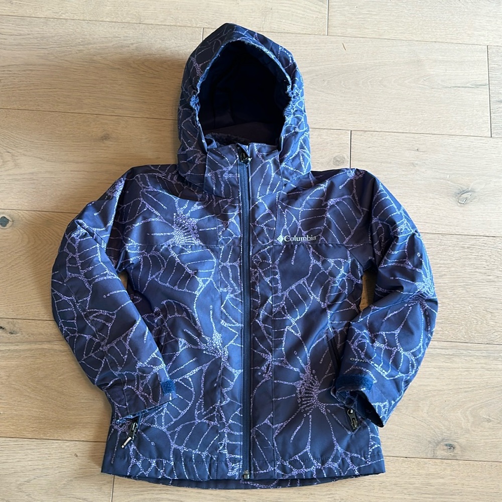 Columbia Girls Navy Blue Floral Puffer Jacket